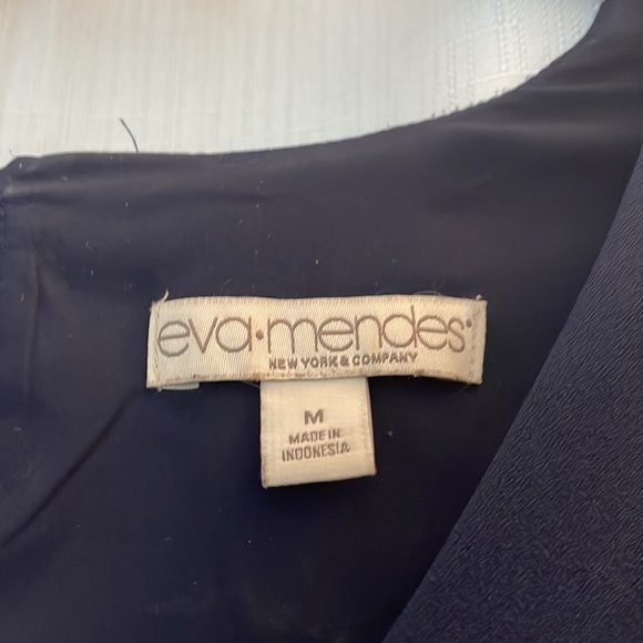 Navy swing dress with bell sleeves - Picture 2 of 5